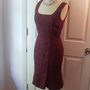Sz 4 TORY BURCH boucle burgundy dress